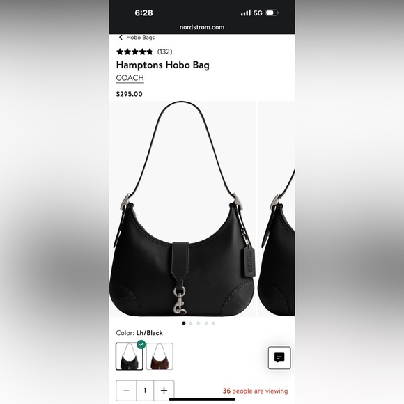 Coach Hamptons Black Leather Shoulder Bag - Picture 10 of 12